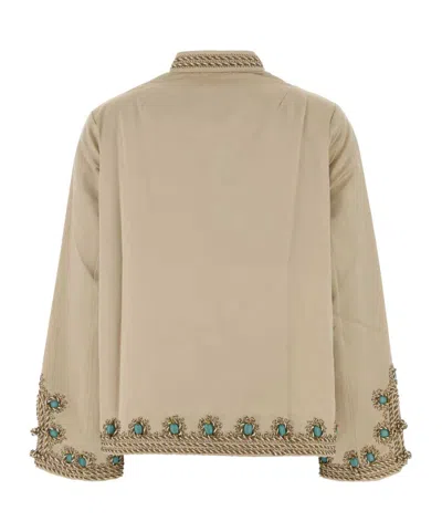 Bode Lapis Bead-embellished Jacket In Brown