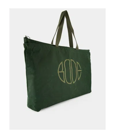 Bode Zippered Handbag In Green