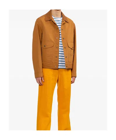 Junya Watanabe X Filson Check-pattern Flap-pocket Jacket In Orange