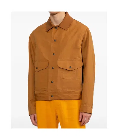 Junya Watanabe X Filson Check-pattern Flap-pocket Jacket In Orange