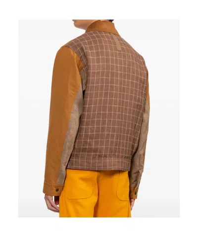 Junya Watanabe X Filson Check-pattern Flap-pocket Jacket In Orange
