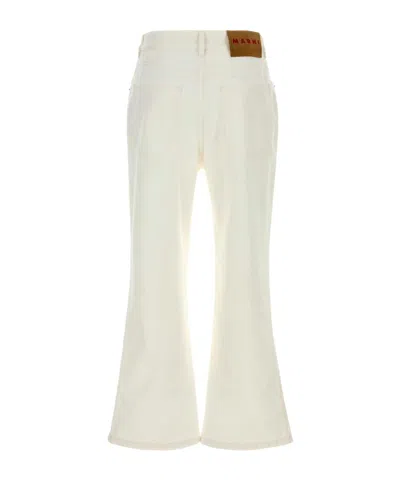Marni Belt Loop Trousers In White