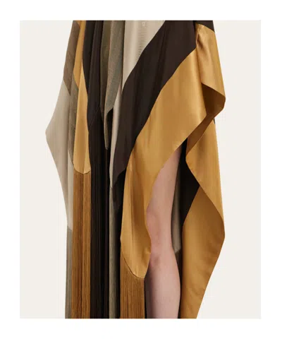 Ferragamo Poncho Patchwork Brun In Multi