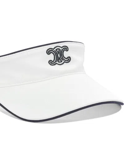 Celine Patterned Sun Hat In White