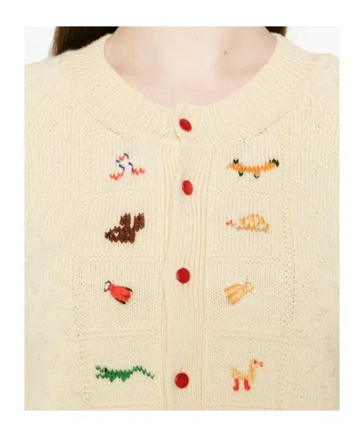 Bode Wool Cardigan In Brown