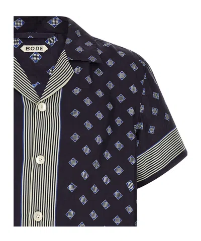 Bode Navy Blue Printed Shirt In Blue
