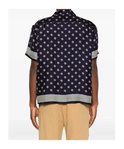 Bode Navy Blue Printed Shirt In Blue