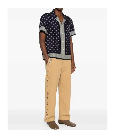 Bode Navy Blue Printed Shirt In Blue