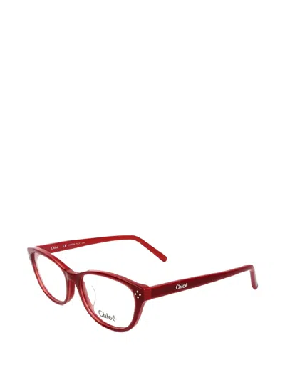 Chloé Rectangle-frame Glasses In Red
