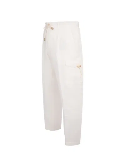 Gran Sasso Drawstring Cargo Pants In White