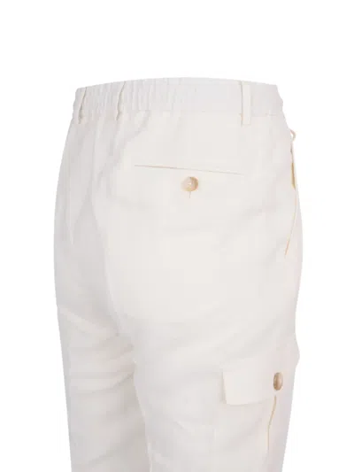 Gran Sasso Drawstring Cargo Pants In White