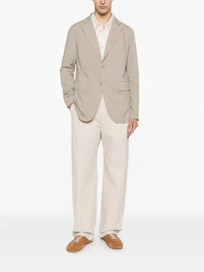 Aspesi Notch-lapel Single-breasted Blazer In Brown