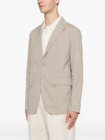 Aspesi Notch-lapel Single-breasted Blazer In Brown