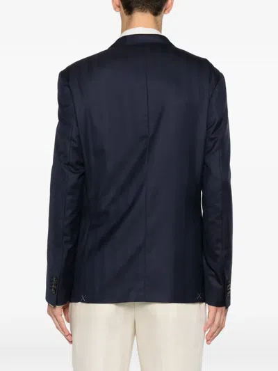 Corneliani Double-breasted Jacket In Blue