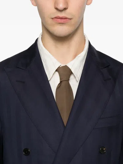 Corneliani Double-breasted Jacket In Blue