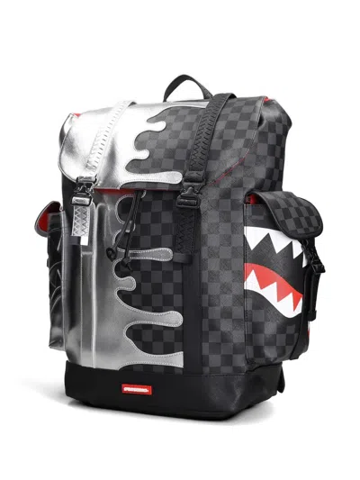 Sprayground Check-pattern Shark Backpack In Black