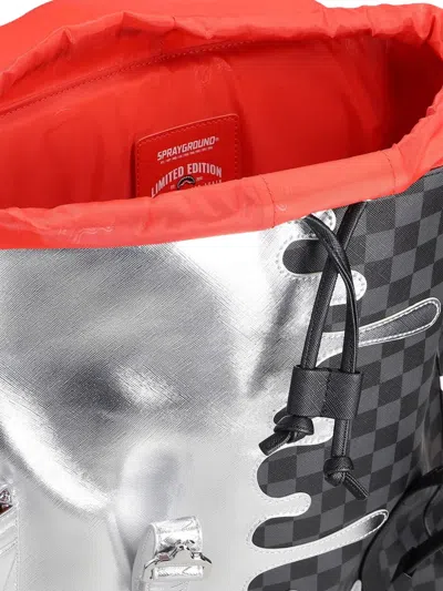 Sprayground Check-pattern Shark Backpack In Black