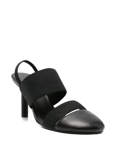 Alainpaul Slingback Elasticated-strap Heeled Pumps In Black