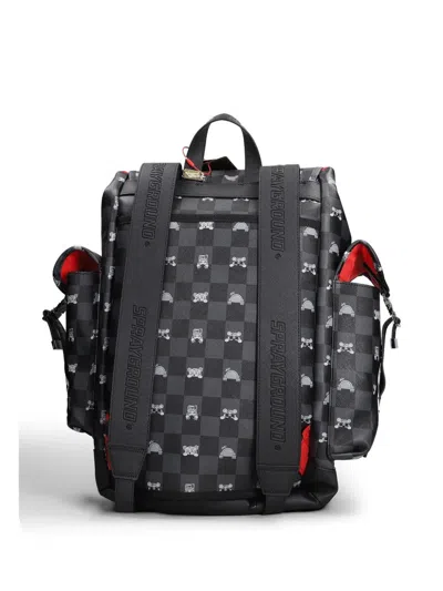 Sprayground Check-pattern Shark-mouth Backpack In Black