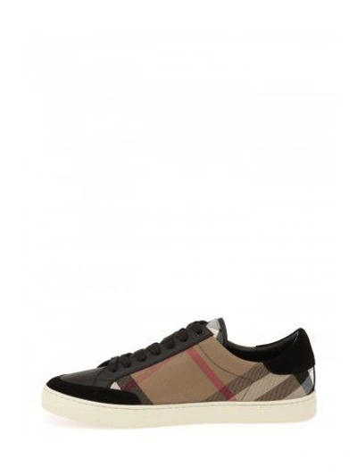 Shop Burberry Cotton Canvas Sneakers In Black