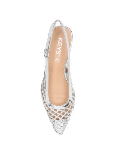 Keys Caged Slingback Sandals In Silver