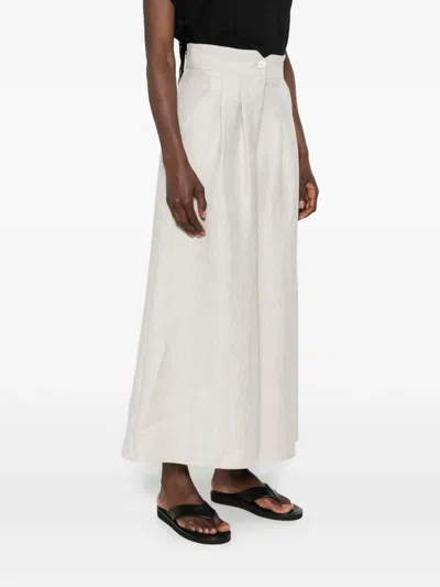 Dušan Herringbone-pattern Pleated Trousers In White