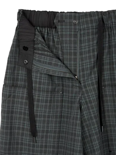 Tomboy Check-pattern Cargo Pants In Black