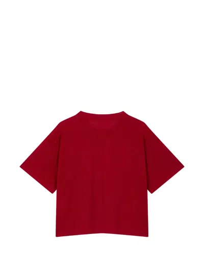 Tomboy Basic Drop-shoulder T-shirt In Red