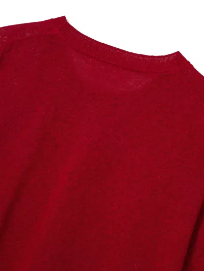 Tomboy Basic Drop-shoulder T-shirt In Red