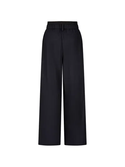 Tomboy Basic Drawstring-waist Trousers In Blue