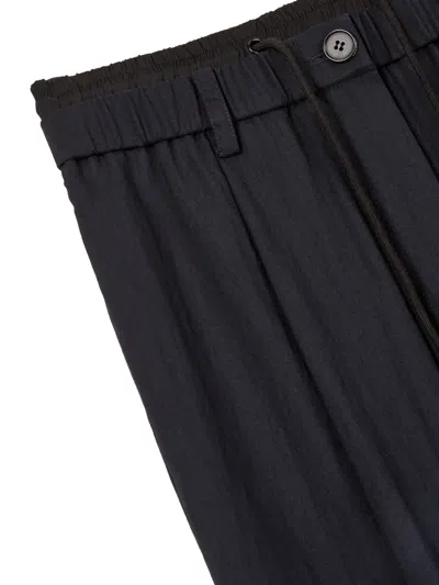 Tomboy Basic Drawstring-waist Trousers In Blue