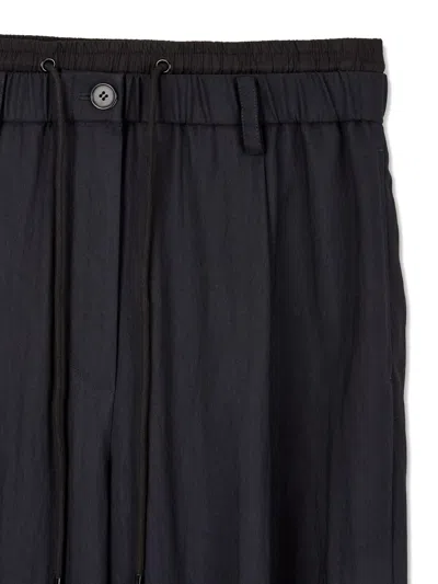 Tomboy Basic Drawstring-waist Trousers In Blue