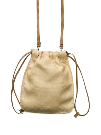 Prada Embroidered Canvas Smartphone Case In Brown