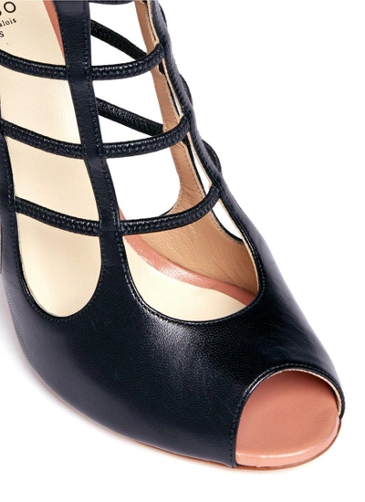Shop Francesco Russo 'nadia' Cutout Heel Leather Sandal Booties