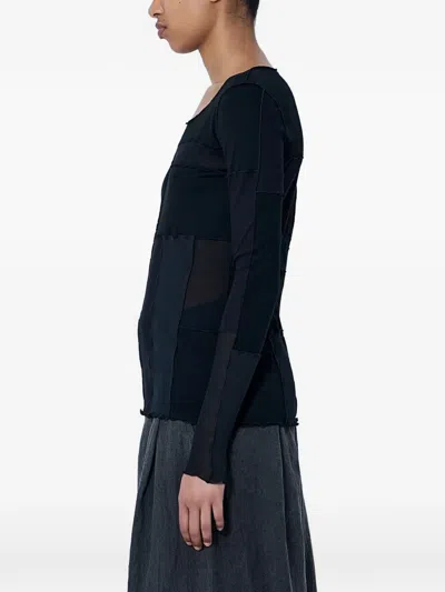 Limi Feu Patchwork Long-sleeve T-shirt In Black