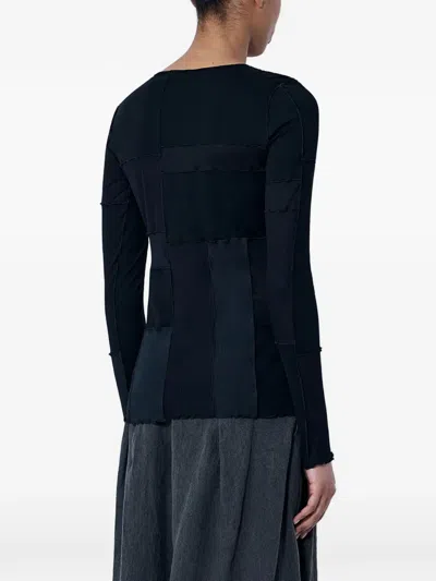 Limi Feu Patchwork Long-sleeve T-shirt In Black