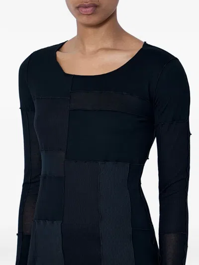 Limi Feu Patchwork Long-sleeve T-shirt In Black