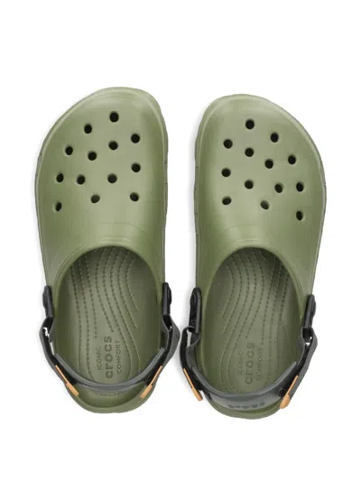Crocs Perforated Touch-strap Mules In Green