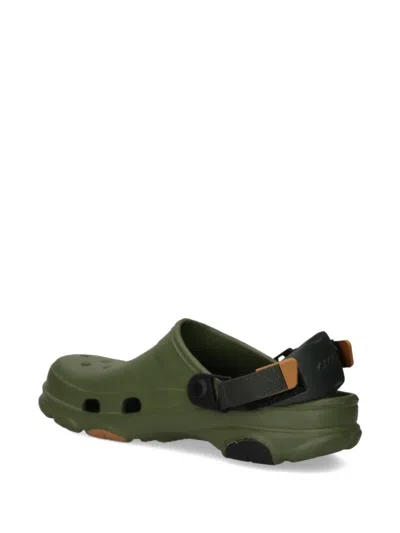Crocs Perforated Touch-strap Mules In Green