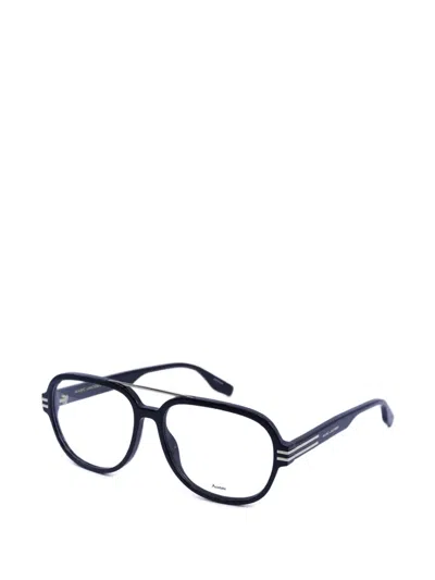 Marc Jacobs Double-bridge Square-frame Glasses In Blue