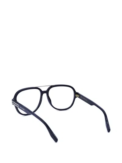 Marc Jacobs Double-bridge Square-frame Glasses In Blue