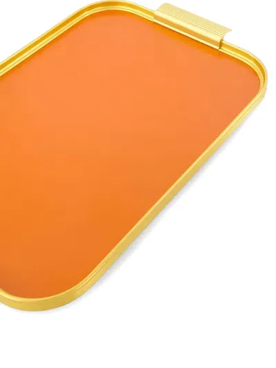 Kaymet Rectangular-frame Handled Tray In Orange