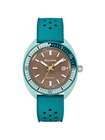 Bulova Snorkel Mens Green Strap Watch 98b446