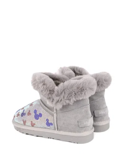 Moa Master Of Arts Beige Microstud Mickey Winter Boots In Gray