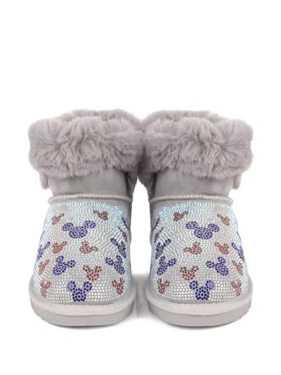 Moa Master Of Arts Beige Microstud Mickey Winter Boots In Gray