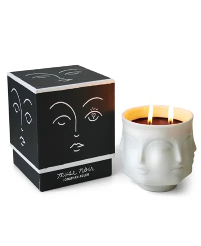 Jonathan Adler Muse Noir 5" Ceramic Candle In White