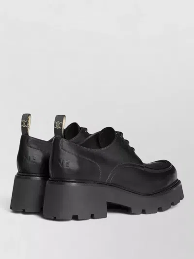 Celine Derby Triomphe Chunky Sole Pull Tab In Black