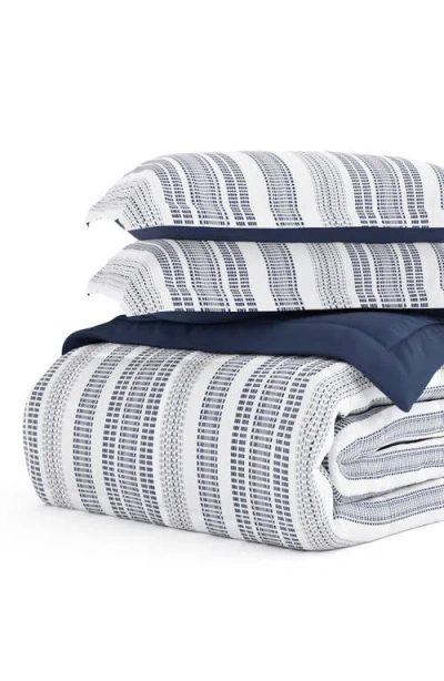 Homespun Premium Down Alternative Reversible Comforter Set In Blue