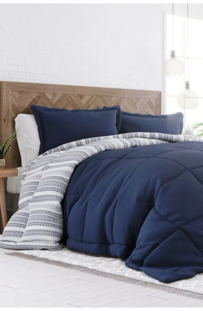 Homespun Premium Down Alternative Reversible Comforter Set In Blue