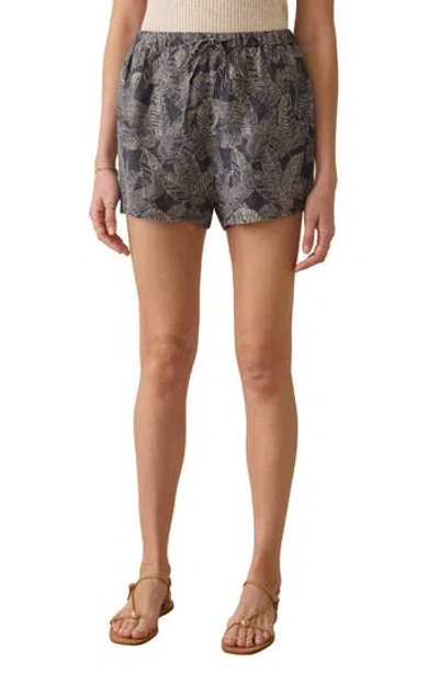 Faherty Palma Linen Drawstring Short In Gray